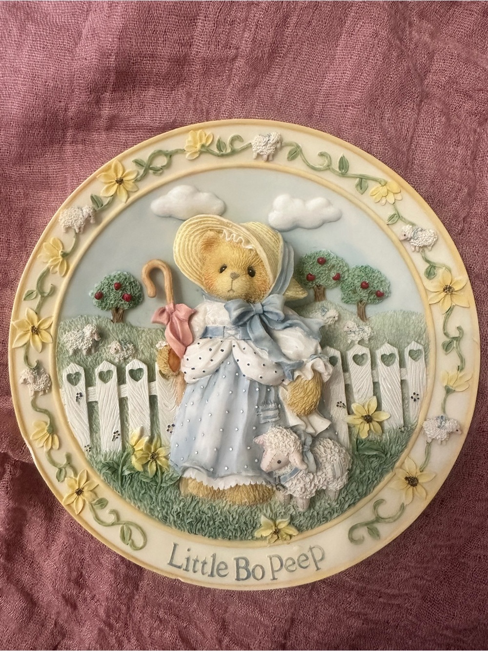 Cherished Teddies Collectible Little Bo Peep Decorative Plate - 1996
